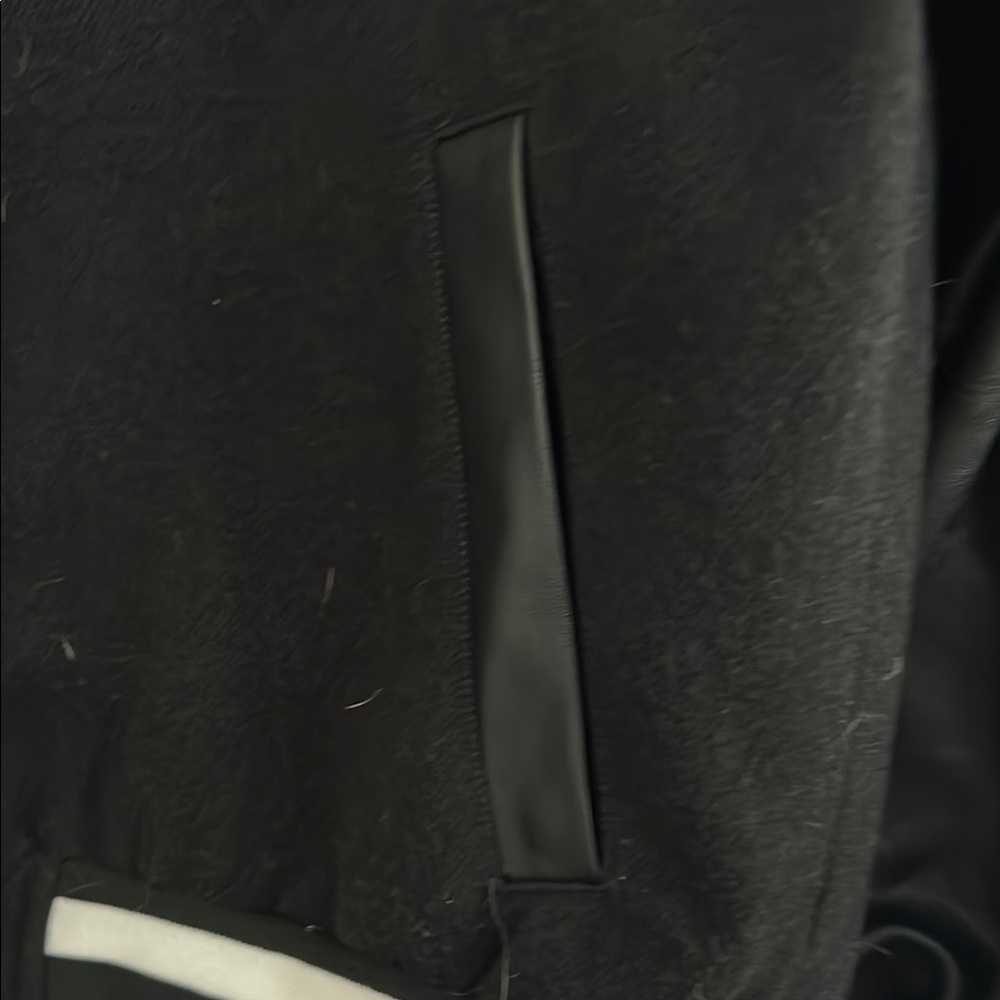 Steve Madden Black Varsity Jacket with Sleek Design - Picture 4 of 6